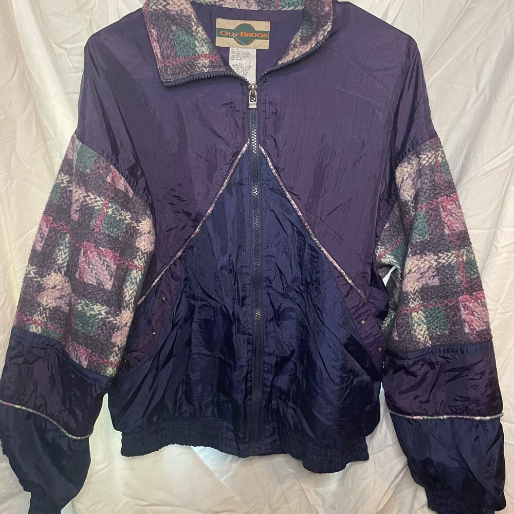 Vintage 80s OutBrook Woman Windbreaker jacket Small purple